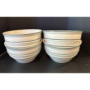 Tienshan Country Crock Green Flecks Cereal Salad Bowl Bowls 6 Inch Set Of 4 VTG